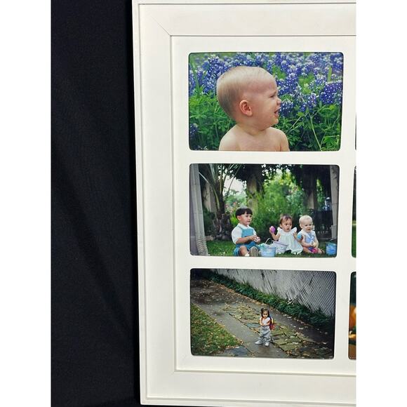 White Wall Picture Frame for Six 4 x 6 Photos 15 “ Square EX - Picture 2 of 5